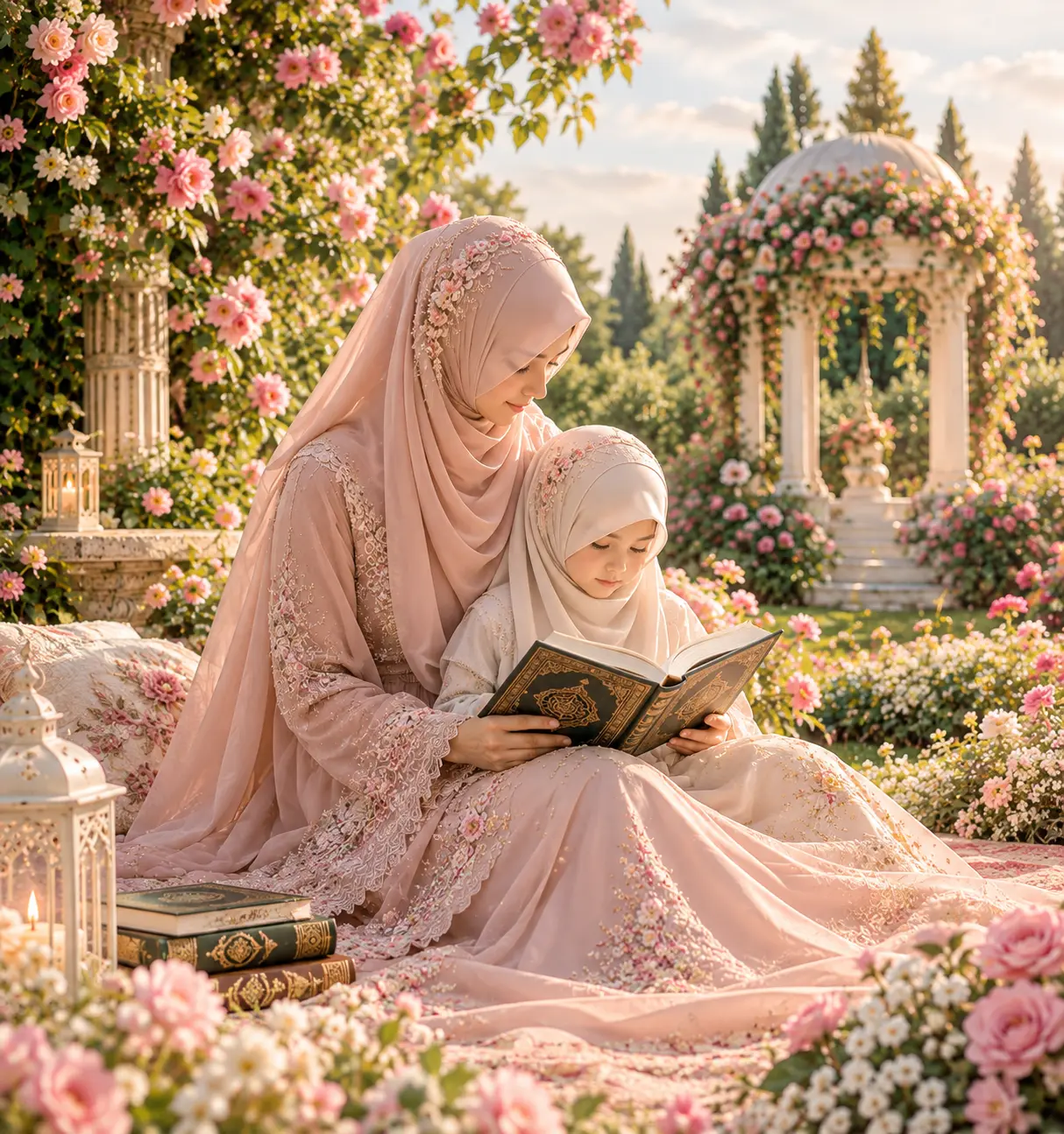 Learning path showing progression from Noorani Qaida foundations to advanced Tajweed recitation